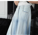 WIAOFELLAS  -  American Heritage Jeans 2025 Wide Leg Vintage Wash Unisex Oversized Denim Pants Artisanal Detailing Spring Summer Essential