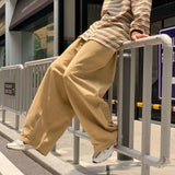 Wiaofellas  -  Cotton Baggy Pants Men Wide Leg Oversize Japenese Y2k Ankle-length Long Harem Trousers Casual Sport New