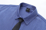 Wiaofellas  -  Japanese Style Casual Embroidered Plaid Short Sleeve Shirt Men's Loose Fit Tie Included Cotton Summer Shirt for Couples