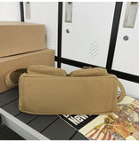 WIAOFELLAS  -  Messenger Bag Casual Canvas Bag Solid Color Retro Bag Solid Color Student Shoulder Bag