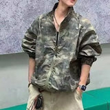 WIAOFELLAS  -  American Retro Camouflage Thin Jacket Men's Summer Sun Protection Clothing Grid Quick Drying Hiking Stand Collar Coat Outdoor