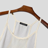 WIAOFELLAS  -  Men Tank Tops Mesh Sleeveless Hollow Out Casual Male Vests Streetwear 2025 Solid See Through Summer Sexy Men Clothing