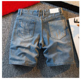 WIAOFELLAS  -  Denim Shorts for Men's Cargo Pants Large Pockets Casual Fashion Wide Short Pants Baggy Bermuda Jeans Male Jeans Pants B03