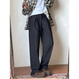 WIAOFELLAS  -  Black Gray Suit Pants Men Oversized Social Mens Dress Pants Korean Loose Wide Leg Pants Mens Office Formal Trousers M-3XL