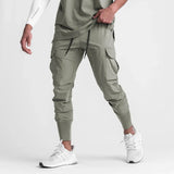 Wiaofellas  -  Men's Sports Casual Trousers Woven Fitness Running Stretch Overalls Drawstring Leggings Sweatpants