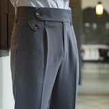 WIAOFELLAS -  Men Spring Autumn New Fashion Slim Fit Formal Trousers Mens Business Casual Suit Pants Male Long Solid Color Pants W205