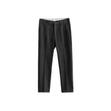 WIAOFELLAS  -  New Autumn And Winter Men's Solid Color Thick Nine-Point Suit Pants Retro Fashion Trend Loose Casual Simple Daily Men's Bottoms