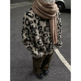 WIAOFELLAS  -  Sweaters Men Fleece Leopard Korean Thicken Warm Knitting Winter Loose Casual Long Sleeve Pullovers Streetwear