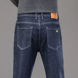 Wiaofellas  -  Spring New Baggy Jeans Men's Classic Solid Casual Fashion Large Pants Men's Clothing Denim Straight Leg Pants