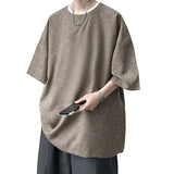 WIAOFELLAS  -  Good Quality T-Shirts Men Summer Sale Cotton Male Tshirt Linen Short Sleeves Tee Shirt Boys Basic Plain Tops Oversize B156