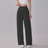 Wiaofellas  -  Quick Dry Summer Thin Loose Cooling Straight Leg Wide Leg Running Fitness Yoga Long Pants Women's Sport Trousers Lulu