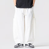 Wiaofellas  -  Oversized Men Wide Leg Pants Elastic Waist Joggers Trousers Male Casual Harem Pants Baggy Fashion Men Sweatpants Large Size 5XL