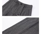 WIAOFELLAS  -  Men Women Streetwear Fashion Loose Casual Belt Wide Leg Suit Pant Boyfriend Straight Trousers Baggy Pants