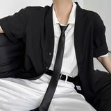 WIAOFELLAS  -  Summer New Men's V-neck Solid Color Thin Short Sleeve Shirt Retro Fashion Trend Casual Simple Loose Breathable Men's Tops