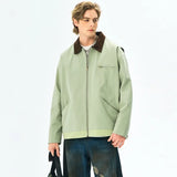 WIAOFELLAS  -  Men's Retro Canvas Detroit Hunting Jacket Heavyweight Pocket Cotton Work Jackets Lapel Collar Zipper Coats for Men Spring Fall