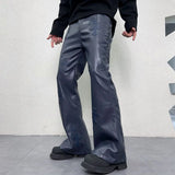 WIAOFELLAS  -  PU Leather Pants Men Streetwear Fashion Hip Hop Punk Gothic Vibe Casual Faux Leather Pant Man Boyfriend Motorcycle Trousers