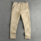 WIAOFELLAS  -  Retro trend woven cotton elastic casual pants men spring and autumn all fit small straight leg pants