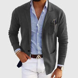 WIAOFELLAS  -  Autumn Fashion Knit Cardigan Men's Sweater Top Male Clothes Long Sleeve V-Neck Solid Weater Slim Fit Sweater Jacket Men's Coat