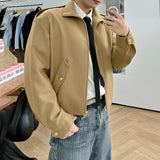 WIAOFELLAS  -  Men Jackets Solid Lapel Long Sleeve Zipper Casual Male Coats Streetwear Korean Style Fashion Thin Jackets Men Outerwear