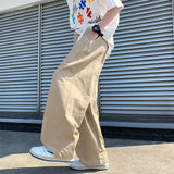 WIAOFELLAS  -  Japanese Cityboy Pants High Street Ins Drape Khaki Work Pants Men's Loose Straight Floor Skateboard Pants