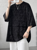 Wiaofellas - Men Oversized Streetwear Cotton Solid Color T Shirts Summer Mens Japanese Fashions Harajuku T-Shirt Male Vintage Tees E168