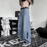 Wiaofellas spring shang new bulk American retro Hong Kong style men's loose straight leg casual jeans
