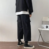 WIAOFELLAS  -  Men Fashionable Loose and Versatile Trend Korean Version Straight Wide-leg Pants Spring and Autumn Style