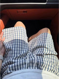 Wiaofellas  -  Blue Plaid Bubble orts Men Summer Thin Qui Dry Beach Pants American Casual Sports Five-Quarter Length Trousers