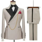 Wiaofellas  -  Italian Style Suits For Men Slim Fit Groom Tuxedo Wedding Double Breasted Formal Jacket With Pants Custom Male Fashion
