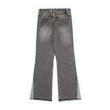 WIAOFELLAS  -  American Retro Street Style Washed Wide Leg Jeans Loose Straight Micro Flared Trousers for Men And Women High Street Trend Brand