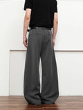 WIAOFELLAS  -  Fashion Summer Men's Solid Color Patchwork Design Casual Pants Trendy Loose High-waisted Wide Leg Trousers Male