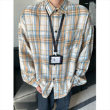 Wiaofellas  -  New Arrival Mens Plaid Shirt Long Sleeve Casual Shirts Dress Shirt Classic Shirts Tops Blouse Male Clothes Outerwear