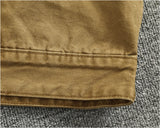 WIAOFELLAS  -  Classic vintage button-down biker jacket top men's youth cotton khaki do old wash cargo coat trend