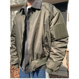 WIAOFELLAS  -  Premium Sense Bomber Jacket MA-1 Fall and Winter Splicing Fake Two Pieces Korean Style Coat Street Style Cotton Clothing Men New