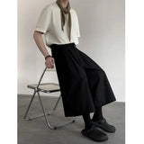 WIAOFELLAS  -  Summer Wide Leg Cropped Pants Comfy Culottes Street Fashion Trendy Loose Fit Casual Trousers Breathable Oversized Style