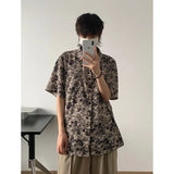 WIAOFELLAS  -  Summer Short Sleeved Shirt Men Oversized Retro Printed Shirt Men Streetwear Korean Loose Casual Shirt Mens Hawaiian Shirts