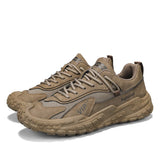 WIAOFELLAS  -  Summer Retro Style Solid Color Friction Thick Sole Increase Men's Comfortable Lace-up Breathable Large Net Casual Sneakers