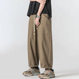 Wiaofellas  -  Summer Cotton Casual Pants Men Oversized Wide Leg Pants Men Japanese Streetwear Hip-hop Loose Straight Pants Men Trousers M-3XL