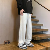 Wiaofellas  -  New Men's Side Stripe Sweatpants Casual Drawstring Baggy Trousers Y2K Vintage Gym Jogger Pants Streetwear Pantalones Hombre