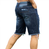WIAOFELLAS  -  Men Jeans Short Overalls Men Jeans Overalls Mid Waist Rompers Jumpsuits Knee Length Denim Casual Solid Washing