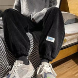 Wiaofellas  -  Winter Fleece Baggy Harem Sweatpants For Men 2026 New Korean Fashion Drawstring Trousers Y2K Vintage Streetwear Joggers Pants