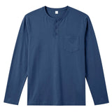 Wiaofellas  -  Daily Casual O Neck Pullover For Men Trendy Looe Breathable Shirts Men Autumn Outdoor Solid Color Long Sleeve Tops