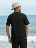 WIAOFELLAS  -  Men s Summer Clothes Solid Color Short sleeve Henley Shirt Elastic Waist Drawstring Pants 2 Pieces Loungewear Set