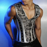 Wiaofellas  -  Mens Sexy Perspective Tight-Waisted Vest, Genderless Fashion Nightclub Temperament Youth Trendy Business Breathable Top Unisex