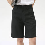 Wiaofellas  -  Simple New Men's Casual Shorts Loose Zippers Solid Color Straight Wide Leg Male Trousers Summer Fashion