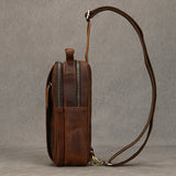 WIAOFELLAS  -  Luxury Male Chest Bags Genuine Leather Crossbody Bag Men Sling Chest Pack for Men Chest Bag Leather casual men one shoulder bag