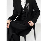 WIAOFELLAS  -  High-end Black Gray Suit Vest Fashion Men Women Same Neutral Style Slim Business Casual Blazer Vest Urban Streetwear