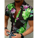 WIAOFELLAS  -  Men's Summer ort Sve irt Digital Print Loose Fit Polyester Fiber Briti Sle Collar Open Cardigan Youth Faion