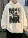 WIAOFELLAS  -  New Goth Letter Print Hooded Sweatshirts For Men Vintage Cotton Fleece Hoodies Hip Hop Fashion Y2K Streetwear Hoody Clothes
