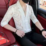 WIAOFELLAS  -  Summer Thin Cutlery Shirt 2025 Half-sleeved Men Casual Top